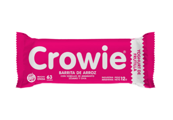Caja x12 barras - ARROZ sabor FRUTILLA - Crowie