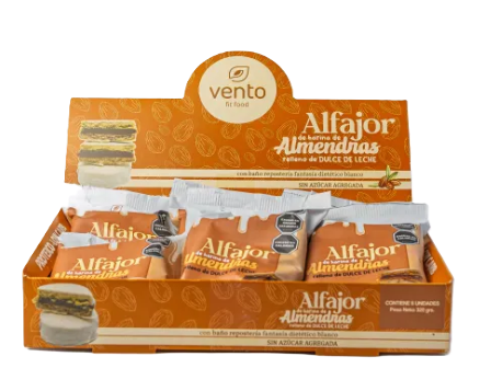 Caja x6u - Alfajor KETO DDL y CHOCOLATE BLANCO - Vento