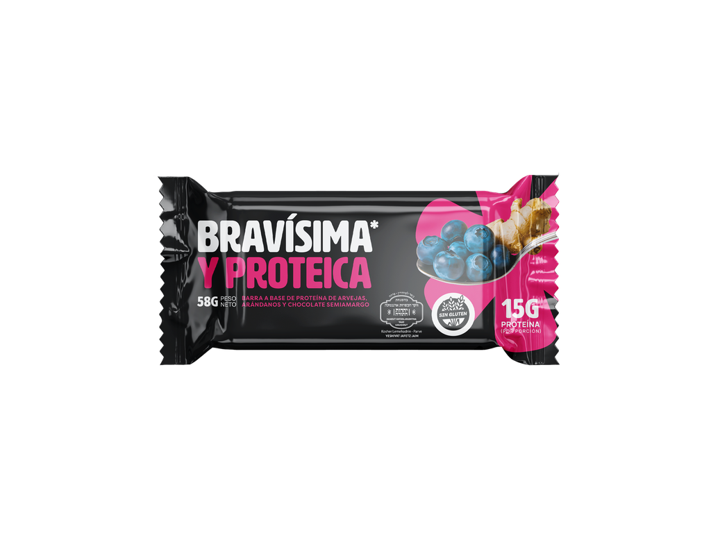 Caja x12 barras proteicas - ARANDANOS y CHOCOLATE - Brava