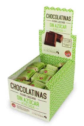 Caja x50u - Chocolatinas s/AZUCAR x5g - Colonial