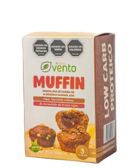 Caja x3u - Muffin KETO CHOCOLATE y FRUTOS ROJOS - Vento