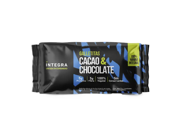 Galletitas de CACAO y CHOCOLATE x72g - Integra