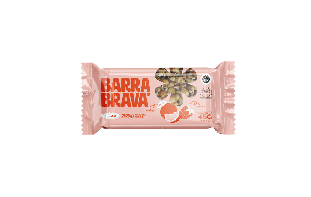 Caja x12 barras - FRUTILLA, NARANJA y FRUTOS SECOS - Brava