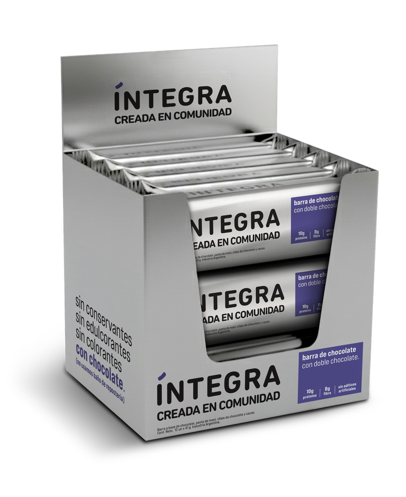 Caja x12 barritas - DOBLE CHOCOLATE - Integra
