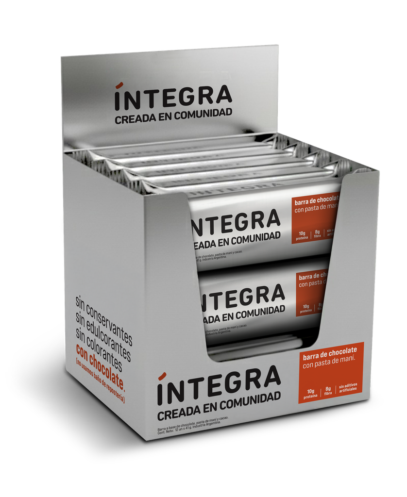 Caja x12 barritas - CHOCOLATE y PASTA de MANI - Integra